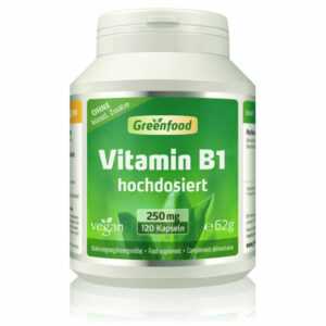 Vitamin B1, 250 mg, hochdosiert, 120 Kapseln – vegan