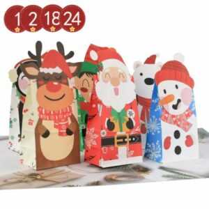 24 Adventskalender zum Befüllen Weihnachtskalender Papiertüten  ASETWINTERTÜTEN