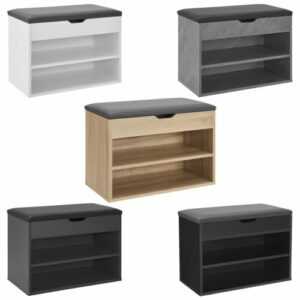 Schuhregal Sitzbank Garderobenbank Schuhschrank Holz Regal Sitzpolster Juskys®