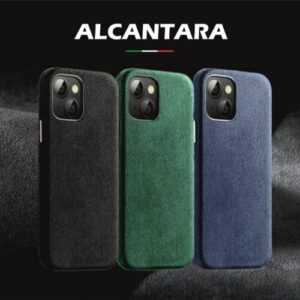 Alcantara Leder Case Hülle Apple IPhone 15 14 13 12 11 pro Max Mini +Displayglas
