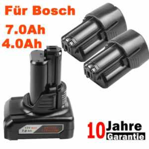 2x Für Bosch Professional GBA 12V Akku 7Ah /4Ah BAT411 Li-ion GSR GDR GSA BAT412