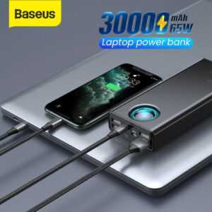 Baseus 65W Power Bank 30000mAh PD Laptop Externer Akku 5-Port Für iPhone Samsung