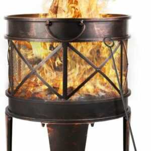 BBQ-Toro Feuerkorb Plum 58x45X42  Feuerschale mit Schürhaken, Garten Feuerstelle