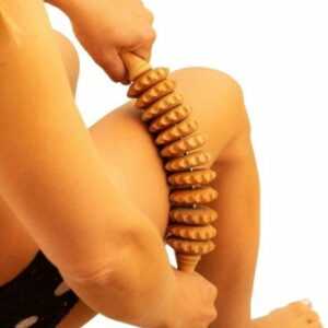 Tuuli Accessories Anti-Cellulite-Massageroller mit Griff Für Den obershenke Holz