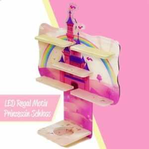 LED Regal Acryl Zubehör für Tonie-Figuren und Toniebox Motiv Prinzessin Schloss