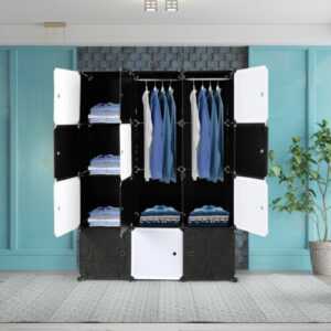Kleiderschrank Kunststoff Regalsystem Kleiderschrank Garderobe Türen 12 Würfel