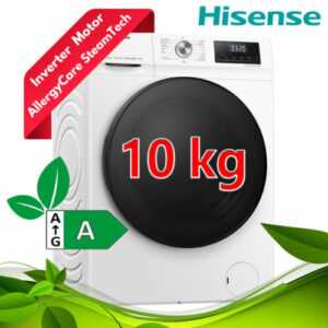 Hisense Waschmaschine 10 kg EEK A Frontlader Inverter Motor Dampf Display 1400