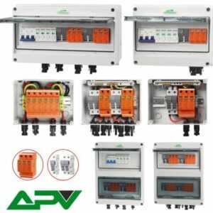 SOLAR ANSCHLUSSKASTEN PHOTOVOLTAIK AC DC 1-STRINGS 2-STRINGS ÜBERSPANNUNGSSCHUTZ