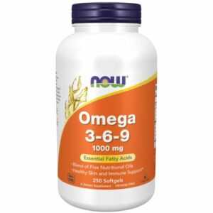 Now Foods Omega 3-6-9 1000 MG 250 Softgel, Essentielle Fettsäuren, Haut, Immune