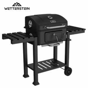 Wetterstein® solider XXL-BBQ GRILLWAGEN Holzkohle Grill mit grosser Doppelablage