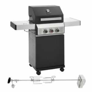 TAINO BLACK 2+1 + Drehspieß Set Gasgrill Griller Grillspieß mit Motor Rotisserie