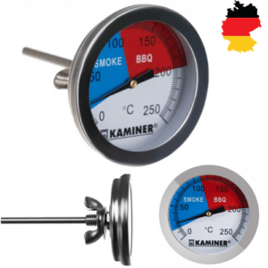 BBQ Grill Thermometer Edelstahl Analog Smoker Gasgrill Räucherofen Einbau Deckel