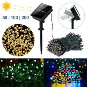 50-1000 LED Solar Lichterkette Außen Lichterkette Garten Party weihnachtsdeko DE