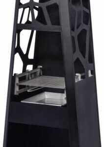 Design Terrassenofen mit Grill Gartenkamin Feuerstelle Gartenofen Schwarz