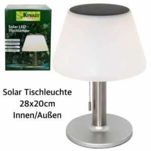 LED Solar Tischlampe 28x20cm Innen / Außen Garten Terrasse Balkon Tischleuchte