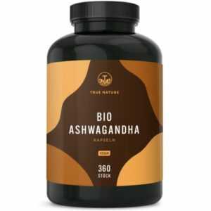 Bio Ashwagandha - 360 Kapseln (650mg) - Hochdosiert: 2600mg - TRUE NATURE®