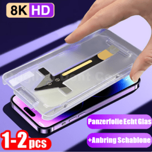 💥Display Panzerfolie Schutzglas für iPhone 12 13 14 15 Pro Max + Anbringhilfe💥