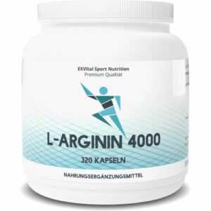 L-Arginin hochdosiert - 4000 - 320 Kapseln, 2-3 Monatskur,  Aminosäure, Premium