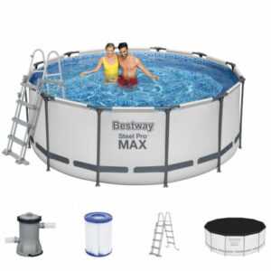 BESTWAY 56420 Steel Pro Max Swimmingpool Filterpumpe Leiter Cover Rund 366x122cm