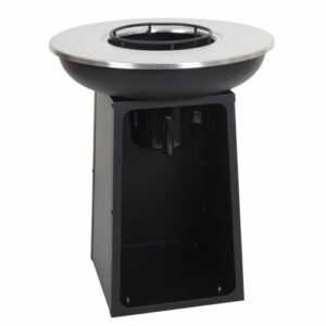 Feuerschale mit Grillplatte HWC-K97 Feuerstelle Grill BBQ Kochplatte, Edelstahl