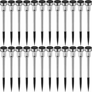 24x LED Solarleuchte Solar Leuchten Edelstahl Solarlampe Gartenleuchten Garten