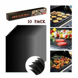 10X BBQ Grillmatte Antihaft Dauer Gasgrill Grillmatten Back Unterlage Grillfolie