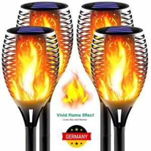 Solarleuchten 2-6er Set Solar Fackel Gartenfackeln mit Flammeneffekt Solarlampen