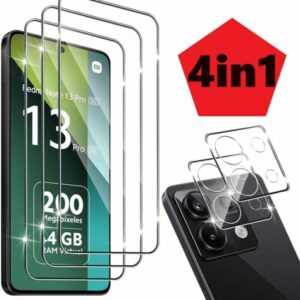4in1 Xiaomi Redmi Note 13 / Pro 2x 9h Schutzglas + 2x Kameraschutz Panzerfolie