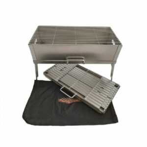 Mangal Picknick Edelstahl 2 mm Schaschlikgrill klappbar mit Grillrost
