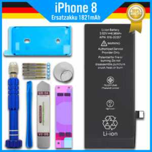 Ersatz Akku für Original Apple iPhone 8 - 1821mAh Accu Battery + Werkzeug