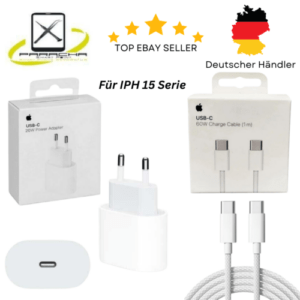 ORIGINAL Apple IPhone Netzteil 20W USB-C Adapter  & iPhone 15/15 Pro 1m 2m Kabel