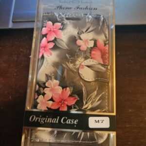 Htc One M7 Klapptasche Mit Blumen Muster