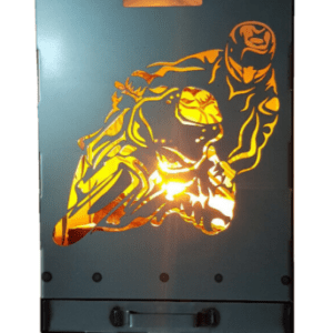 Feuerkorb Motorrad mit Ascheschublade 40x40x60 cm Feuertonne Biker Grill