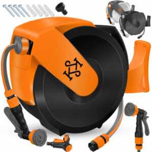KESSER® Wand Schlauchbox Schlauchtrommel mit Garten Schlauch Aufroller Automatik