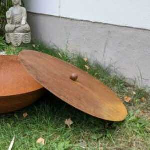 Edelrost Garten Topfdeckel 50 cm Rost fuer Feuerschale d=50cm ,ohne Schale .