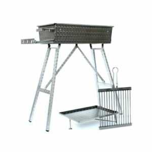 Edelstahlgrill 60x30cm mit Zubehör Schaschlikgrill Holzkohlegrill  Mangal Adana