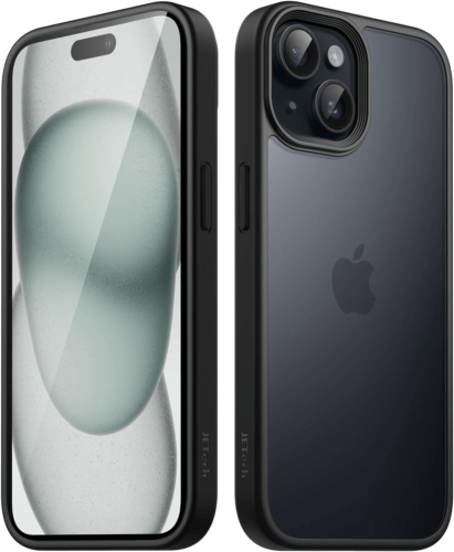 JETech Matt Hülle für iPhone 15 6,1 Zoll, Stoßfest Militärstandard FallSchutz Ha