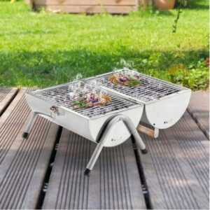 Edelstahl Picknick Camping Grill Kohlegrill Holzkohlegrill Tischgrill Klappgrill