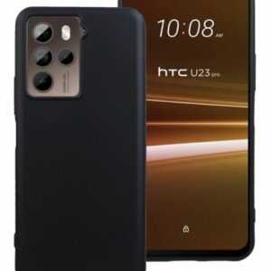 Hülle für HTC U23 Pro 5G Tasche Silikon Case Matt Schwarz Schutz Cover Bumper