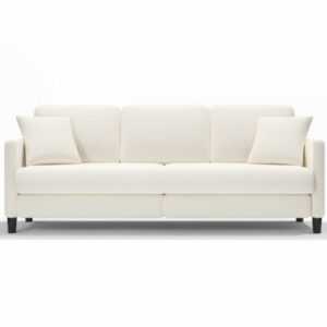 3-Sitzer Sofa Couch Love Seat Holzbeine Couch Wohnzimmer Armrest Lounge Beige DE