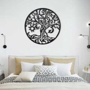 Lebensbaum Baum des Lebens Metall Deko Wanddeko Wallart Dekoration Lebensblume