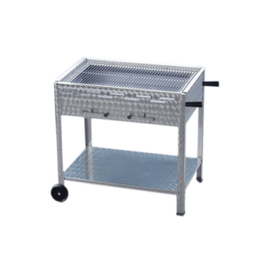 Holzkohlegrill Edelstahl 65 x 53 x 80 cm mobile Standfüße und Zwischenablage