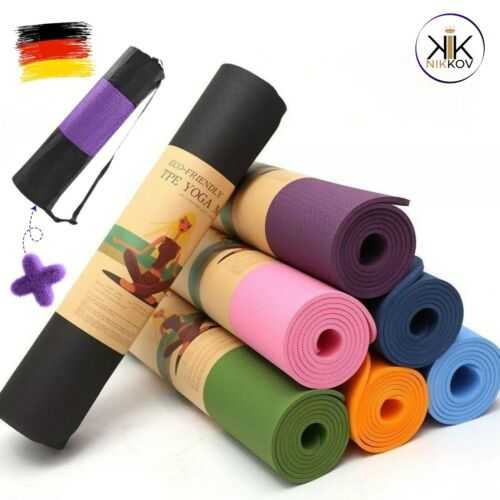 Yogamatte Rutschfest Pilates Sport Yoga matte Gymnastikmatte  Bänder Kork Farben
