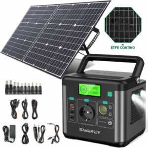 300W Power Station 222Wh Solargenerator Max-600W Ladegeräte Mit 100W Solarpanel