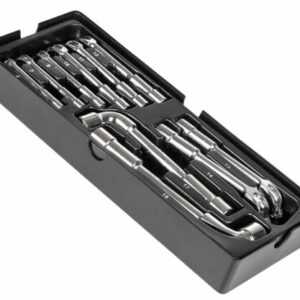 10 tlg Rohr Steck Schrauben Winkel Schlüssel Satz Werkzeugwagen 6 - 19 mm C1204