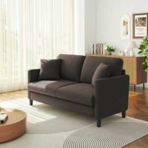 ✅2 Sitzer Sofa Wohnzimmer Couch Teddy Fleece Loungesofa Seatte Relaxsofa Braun