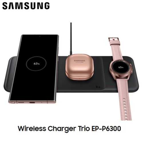 Samsung Wireless Charger Trio EP-P6300TBEGEU schwarz Induktionsladegerät Qi NEU