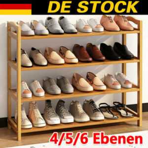 Schuhregal Holz Schuhablage Schuhständer Schuhschrank Holzregal 4/5/6 Ebenen-DE