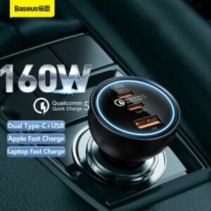 Baseus 160W USB C Auto Ladegerät QC5.0 Schnell Ladeadapter Zigarettenanzünder