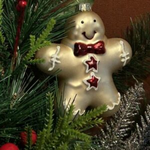 Lebkuchen Weihnachtshänger aus Glas – Champagnerfarbend für festliche Deko